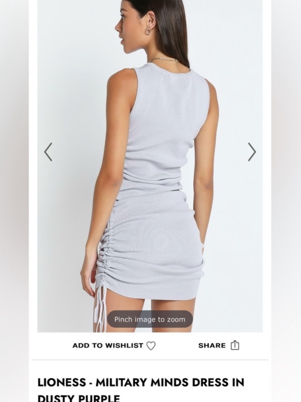 Lioness Lilac Ruched Mini Dress